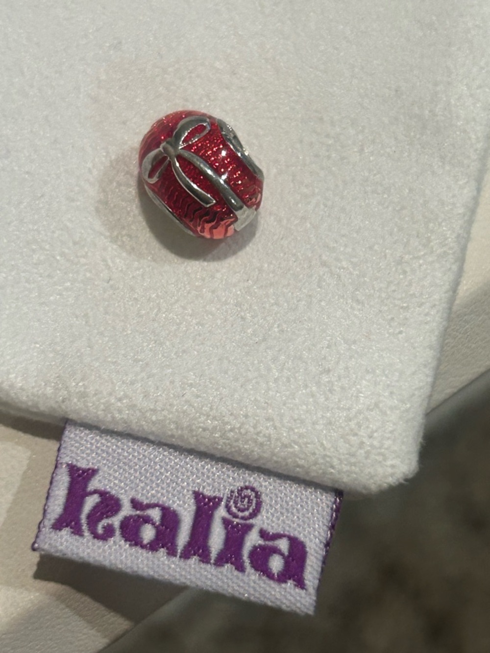 NEW Retired "Easter Egg" Charm - Sterling Silver & Red Enamel